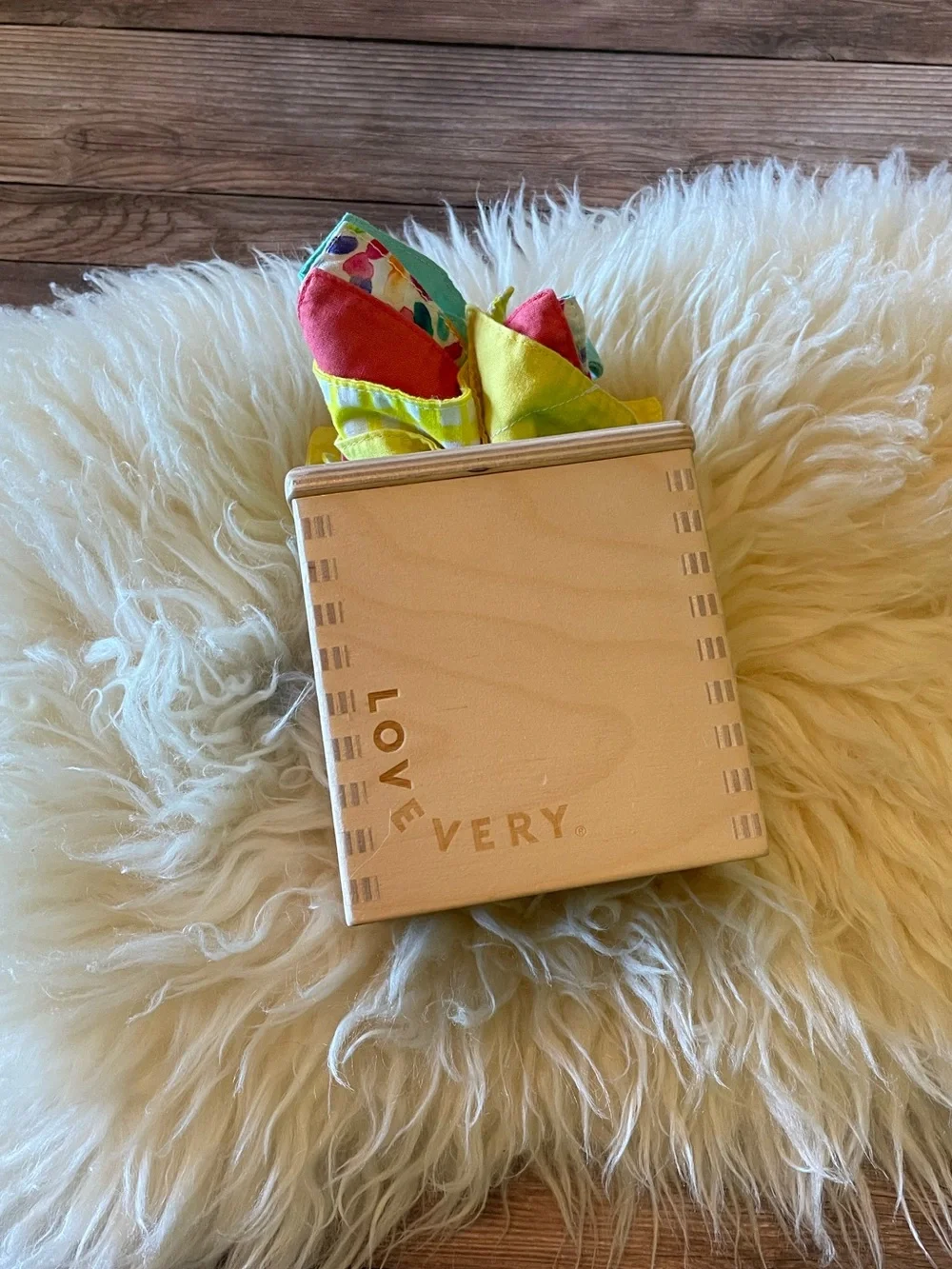 Lovevery Spinning Rainbow drum and Magic Tissue Box ~ 6 to 12 months